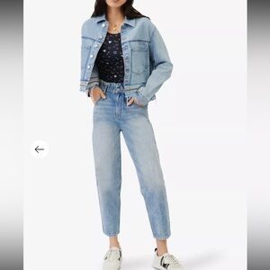 Maje Promesso Light Wash Faded HiRise Organic Cotton Paperbag Waist Jeans 26-28?